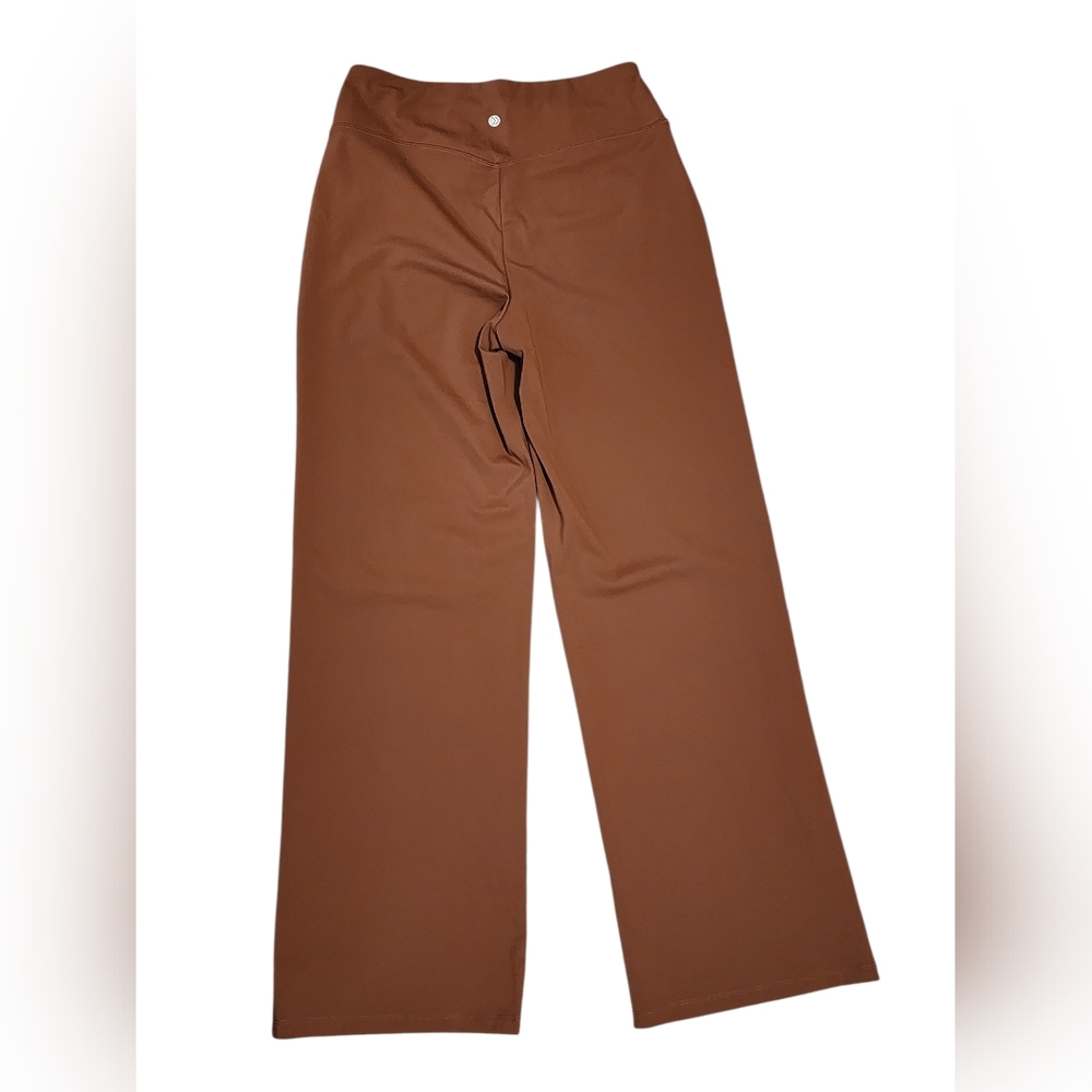 G4Free Brown High Waisted Wide Leg Yoga Pants Crossover Waistband Medium - Picture 4 of 7